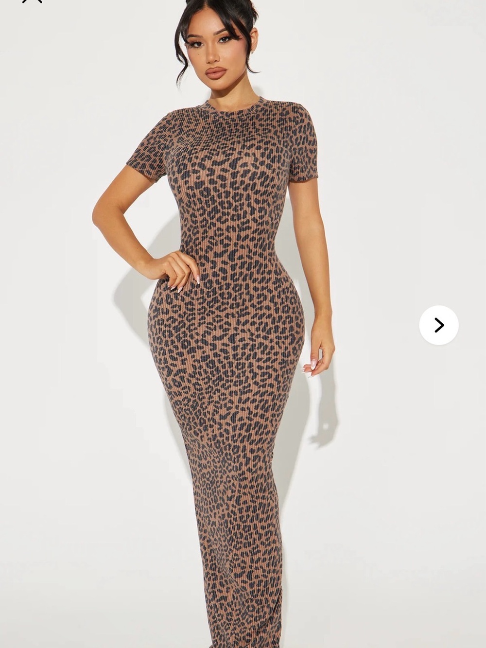 Fashion Nova Brown & Black Leopard Print Maxi Dress
